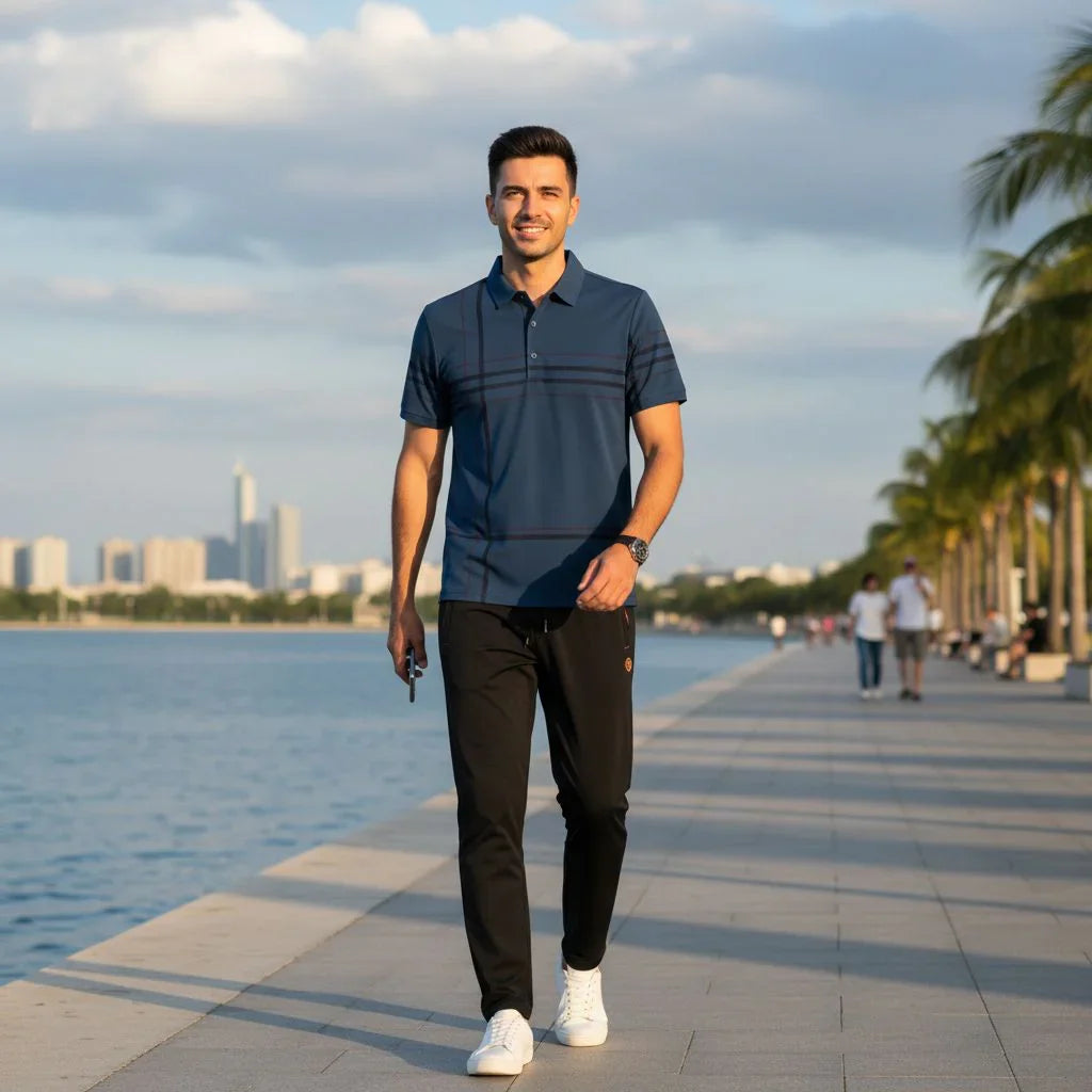 Conjunto Camisa Polo Seda Gelo + Calça Flex