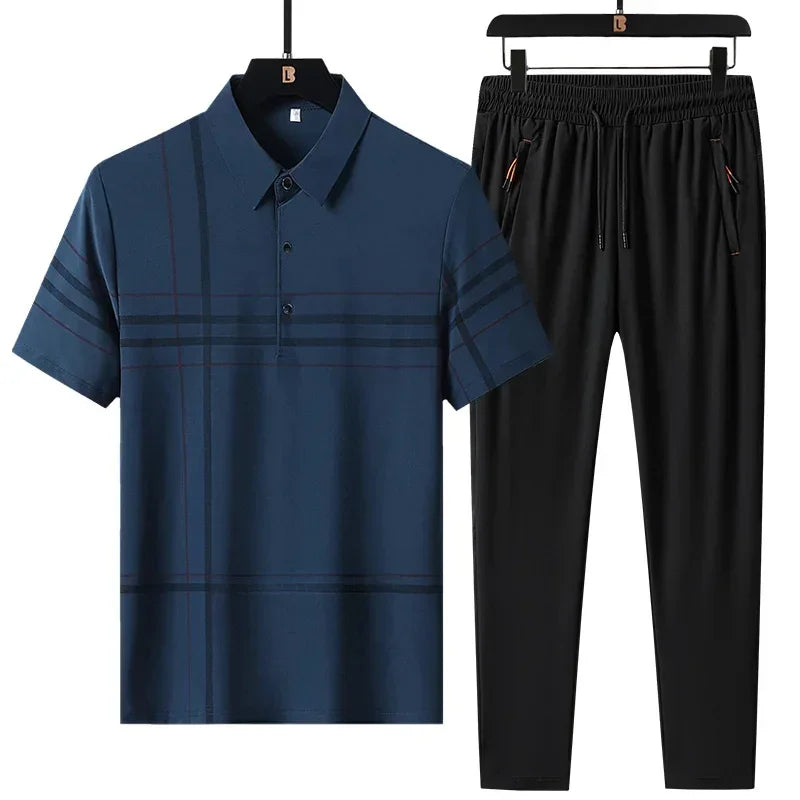 Conjunto Camisa Polo Seda Gelo + Calça Flex