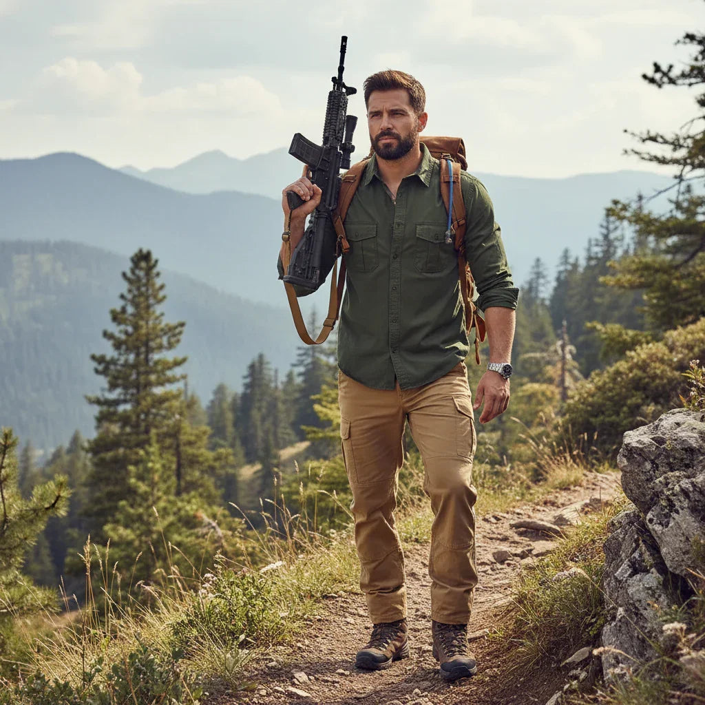 Pague 1 leve 2 | Camisa Social Safari Elegante Premium + RELOGIO de brinde