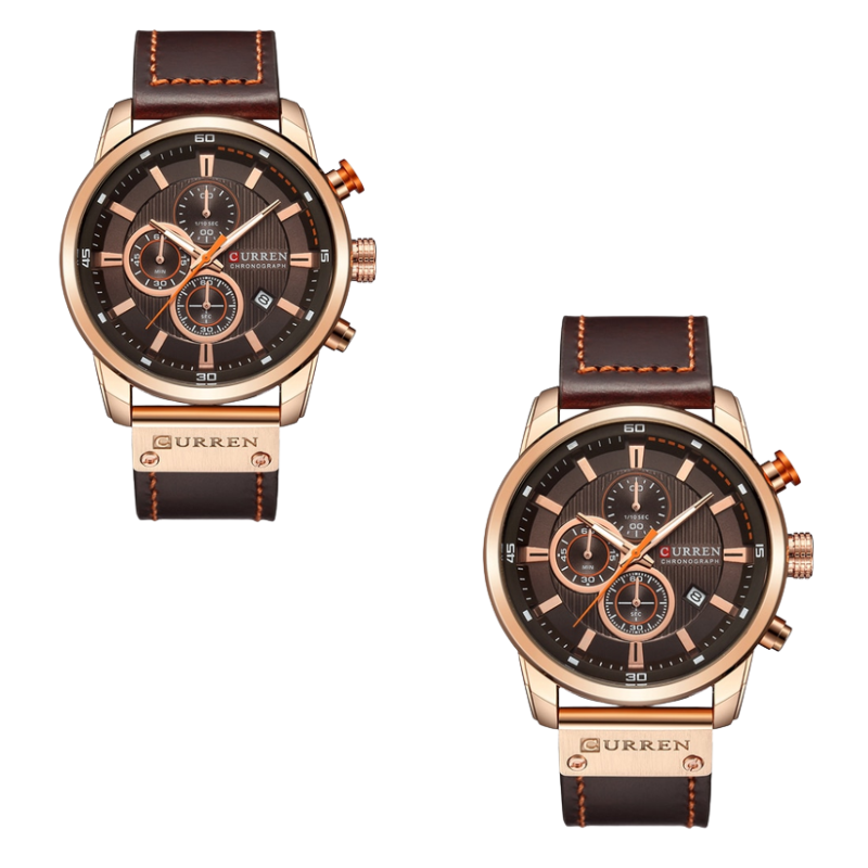 Pague 1 Leve 2 | Relógio Curren Magnatta Masculino de Couro