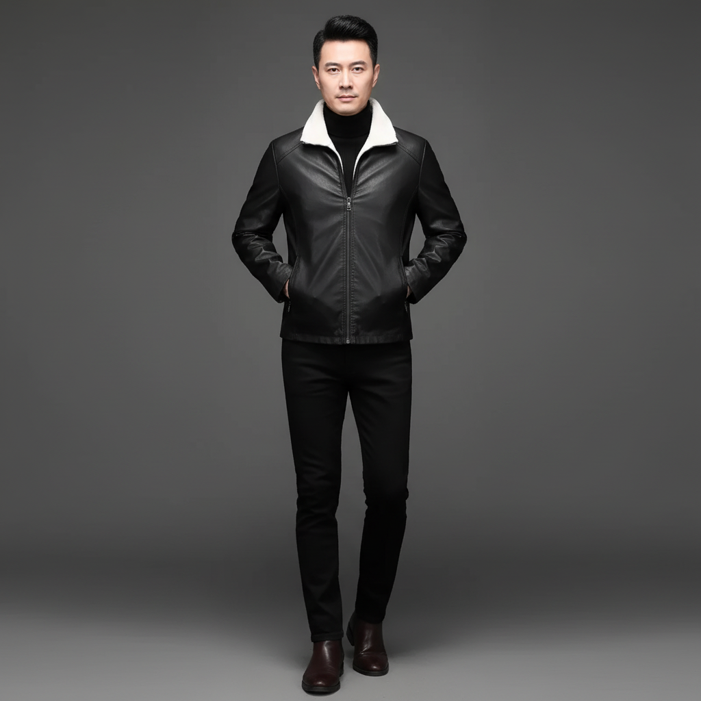 Jaqueta de Couro Legitimo Talvor