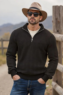 Pulôver Gola Alta com Ziper Texas