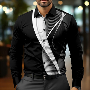 Camisa Masculina Casual de Manga Comprida - Vento Listrado
