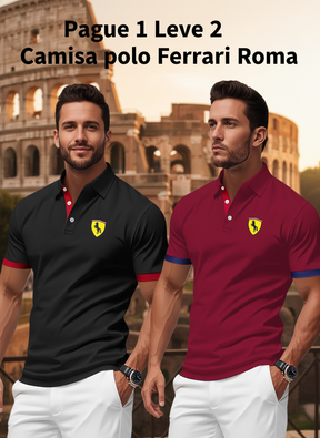 Pague 1 Leve 2 - Camisa polo Ferrari Roma