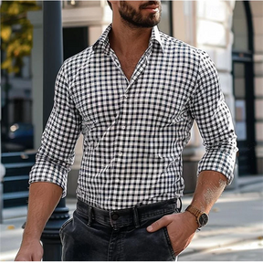 Camisa Masculina Xadrez 2025 – Casual & Resort
