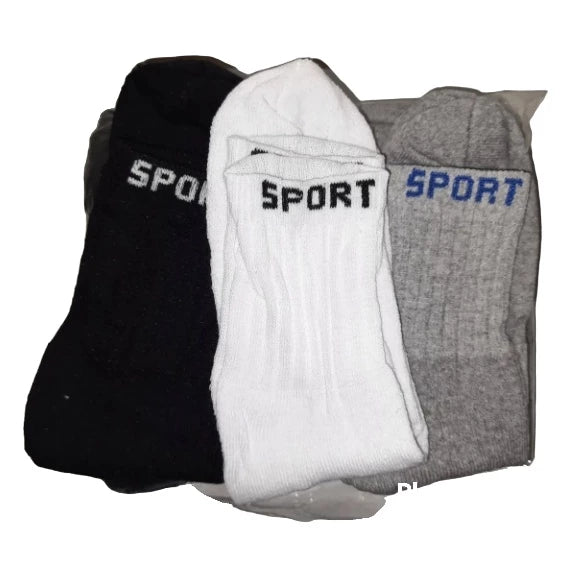 Kit 3 Pares Meia Cano Alto Sport Comfort