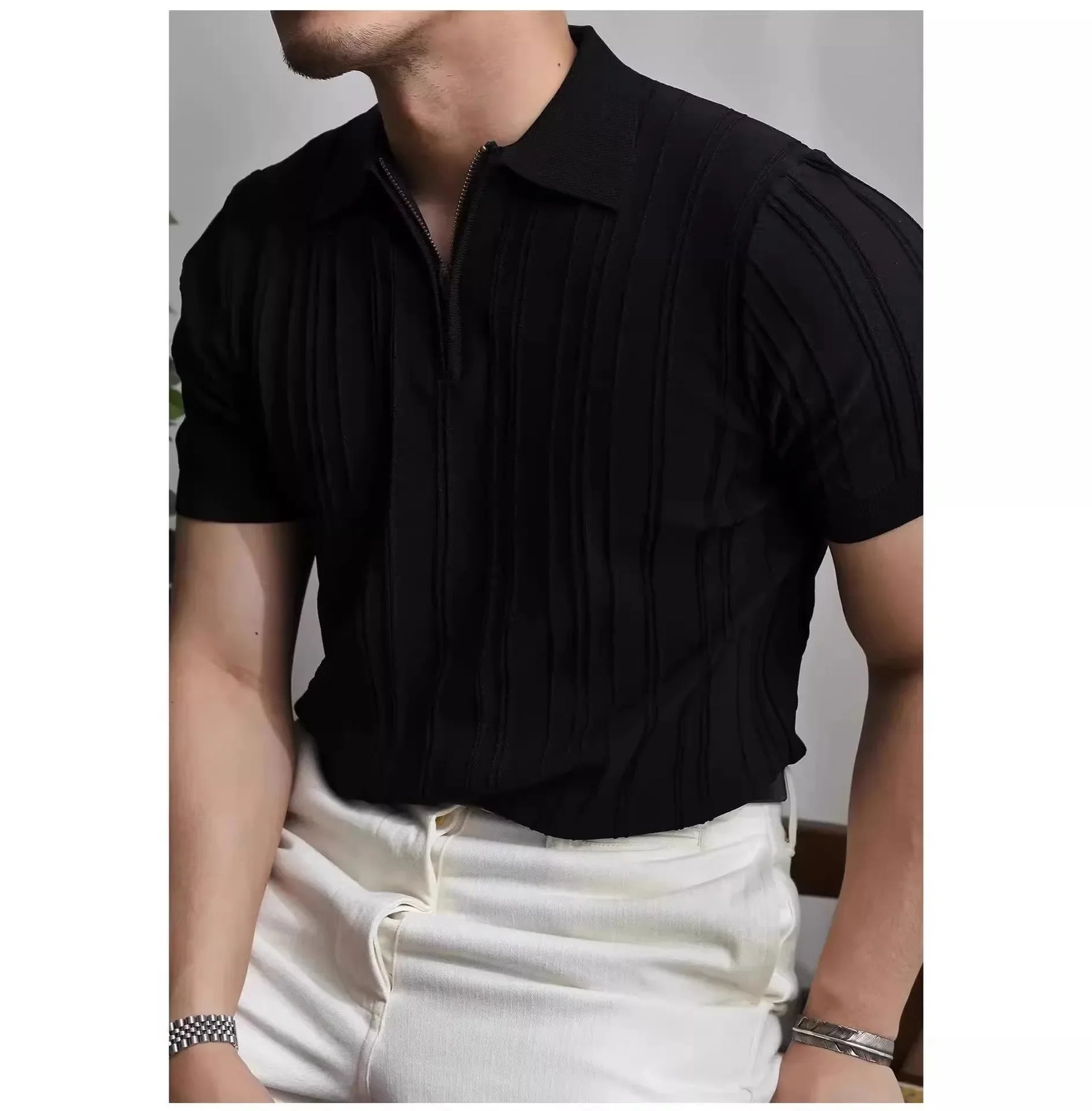 Pague 1 Leve 4 - Camisa Polo com Ziper Old Money
