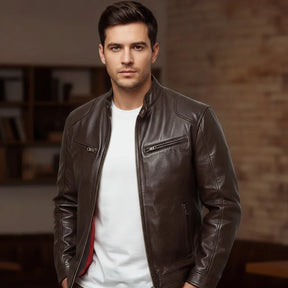 Jaqueta Maverick de Couro Masculina