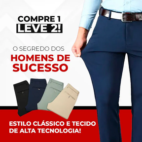 Compre 1 Leve 2 | Calça Social Clássica Alfaiataria + Cinto Social Couro