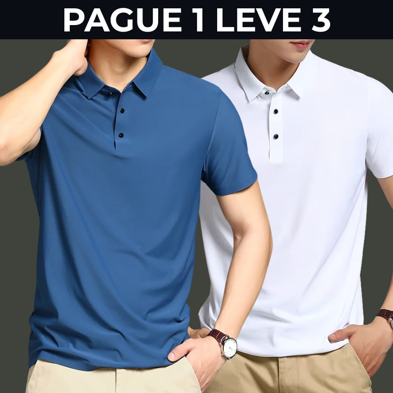Pague 1 Leve 3  | Camisa Polo Tech - Tecido anti odor + Relogio de Brinde