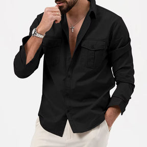 Pague 1 leve 2 | Camisa Social Safari Elegante Premium + RELOGIO de brinde