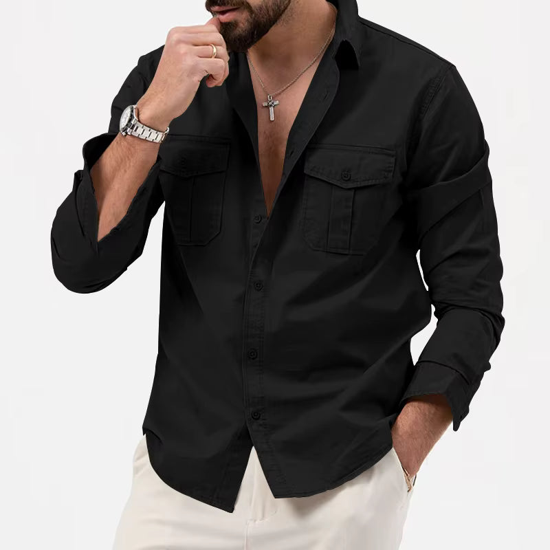 Pague 1 leve 2 | Camisa Social Safari Elegante Premium + RELOGIO de brinde