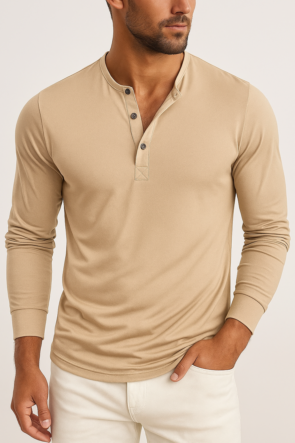 Camisa Manga Longa Henley Prime