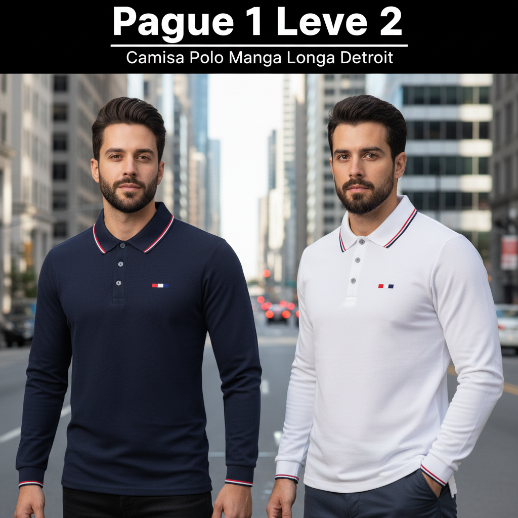 Pague 1 Leve 2 - Camisa Polo Manga Longa Detroit