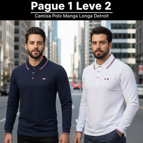 Pague 1 Leve 2 - Camisa Polo Manga Longa Detroit