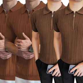 Pague 1 Leve 4 - Camisa Polo com Ziper Old Money