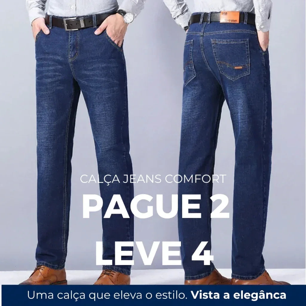 Pague 2 Leve 4 | Calça Jeans® Classic + cinto de Brinde