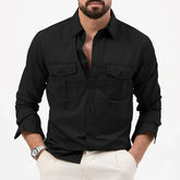 Pague 1 leve 2 | Camisa Social Safari Elegante Premium + RELOGIO de brinde