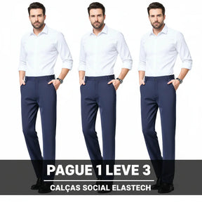 COMPRE 2  LEVE 3 |  Calça Social Clássica Alfaiataria + Cinto de Brinde