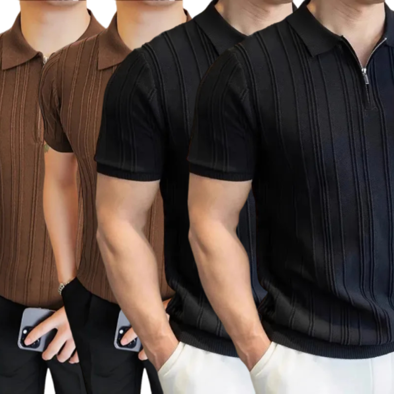 Pague 1 Leve 4 - Camisa Polo com Ziper Old Money