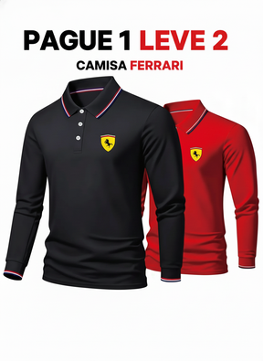 Pague 1 Leve 2 - Camisa Polo Manga Longa Ferrari