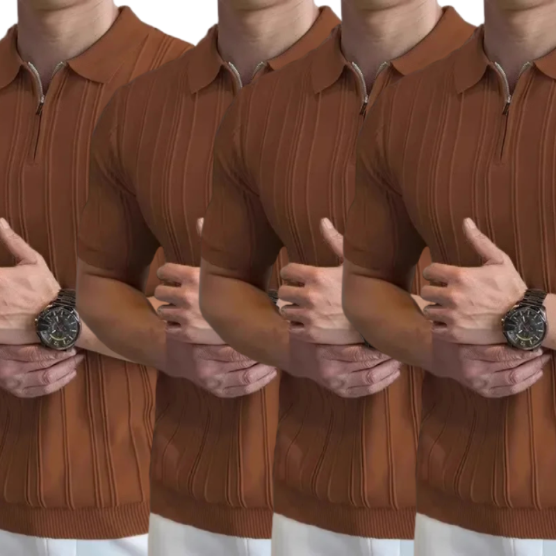 Pague 1 Leve 4 - Camisa Polo com Ziper Old Money