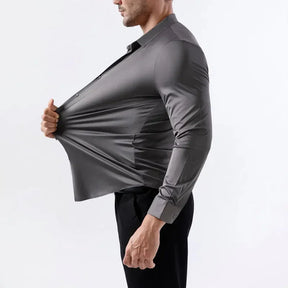 Camisa Elastech Social Anti Amassados + Brinde Relogio Social