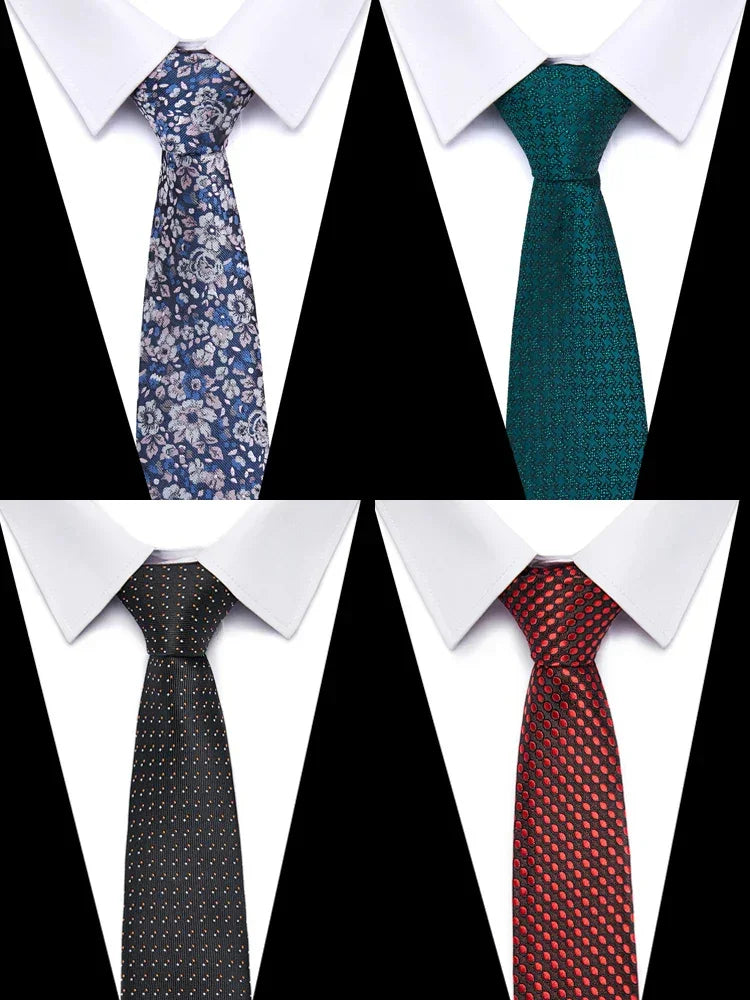 Gravata Casual Bordada de Seda Masculina