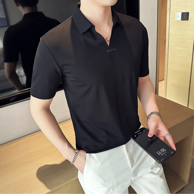 Camisa Estilo Social Masterline Essential + Relógio de Brinde