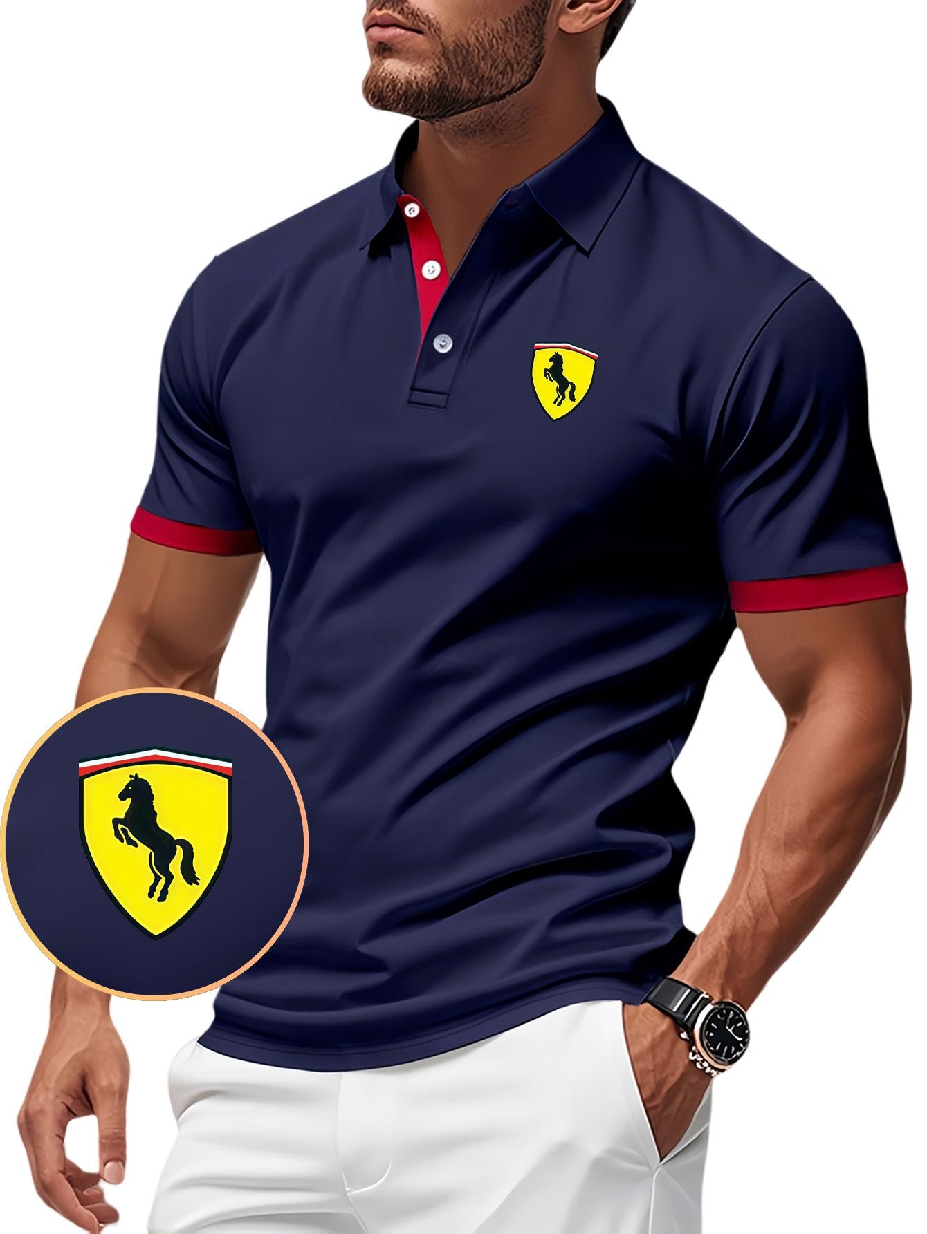 Pague 1 Leve 2 - Camisa polo Ferrari Roma