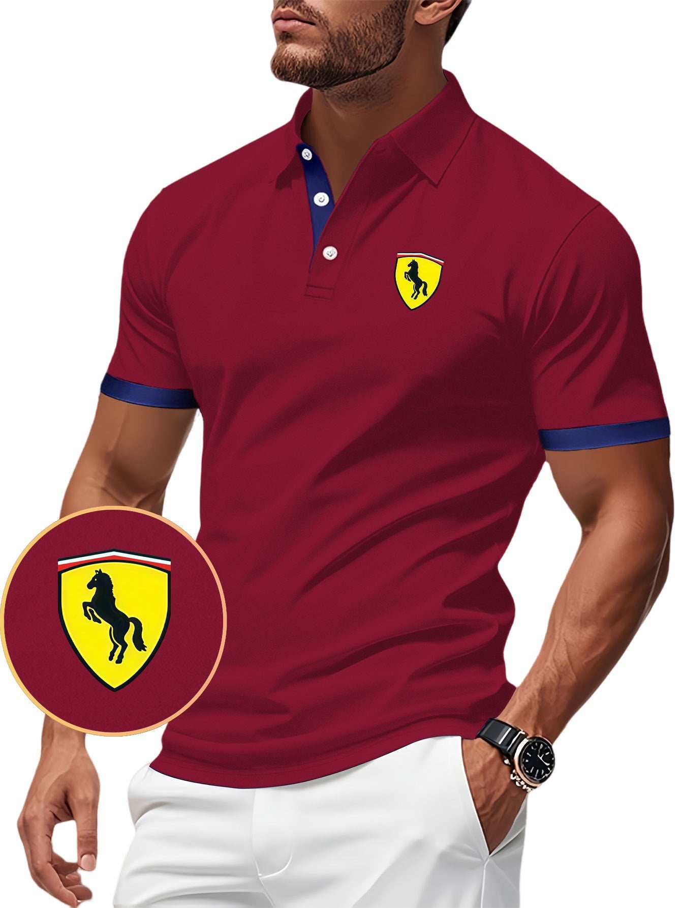 Pague 1 Leve 2 - Camisa polo Ferrari Roma