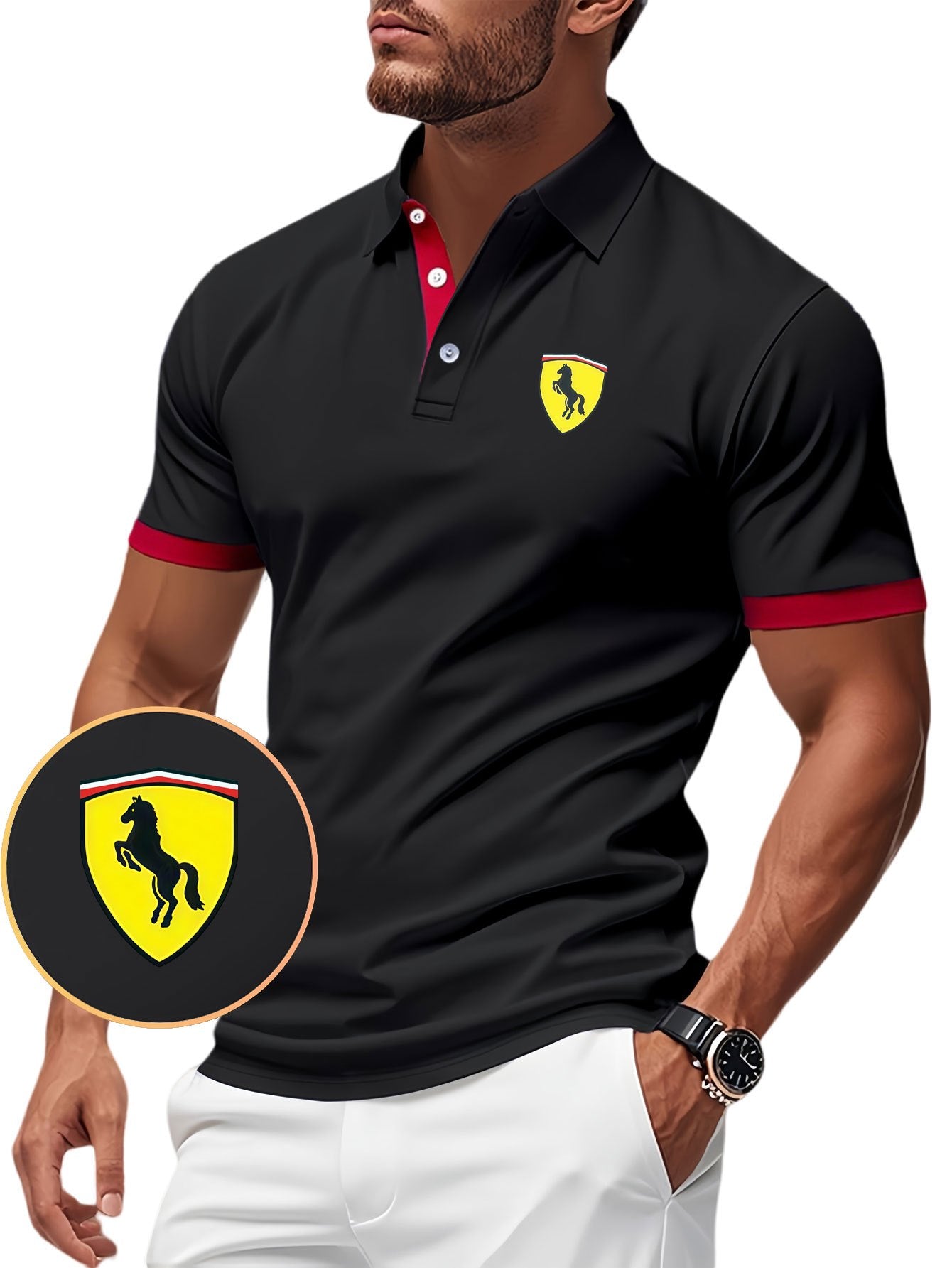 Pague 1 Leve 2 - Camisa polo Ferrari Roma