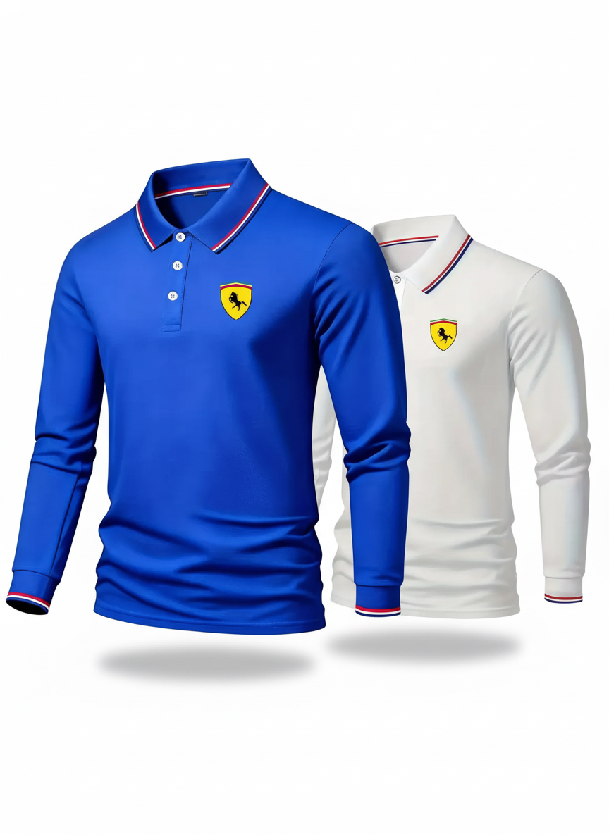 Pague 1 Leve 2 - Camisa Polo Manga Longa Ferrari