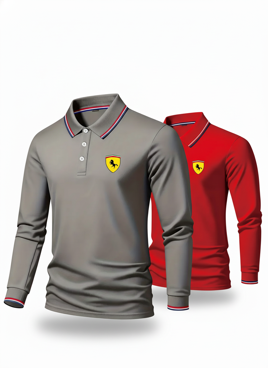 Pague 1 Leve 2 - Camisa Polo Manga Longa Ferrari