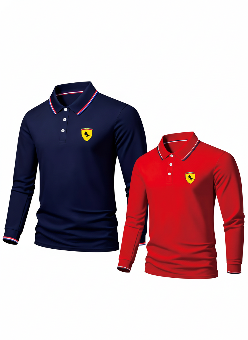 Pague 1 Leve 2 - Camisa Polo Manga Longa Ferrari