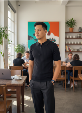 Pague 1 Leve 4 - Camisa Polo com Ziper Old Money