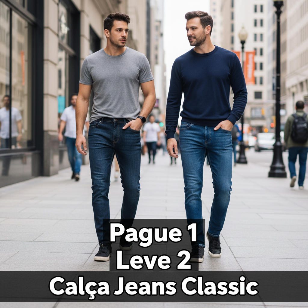 Pague 1  Leve 2 | Calça Jeans® Classic + cinto de Brinde