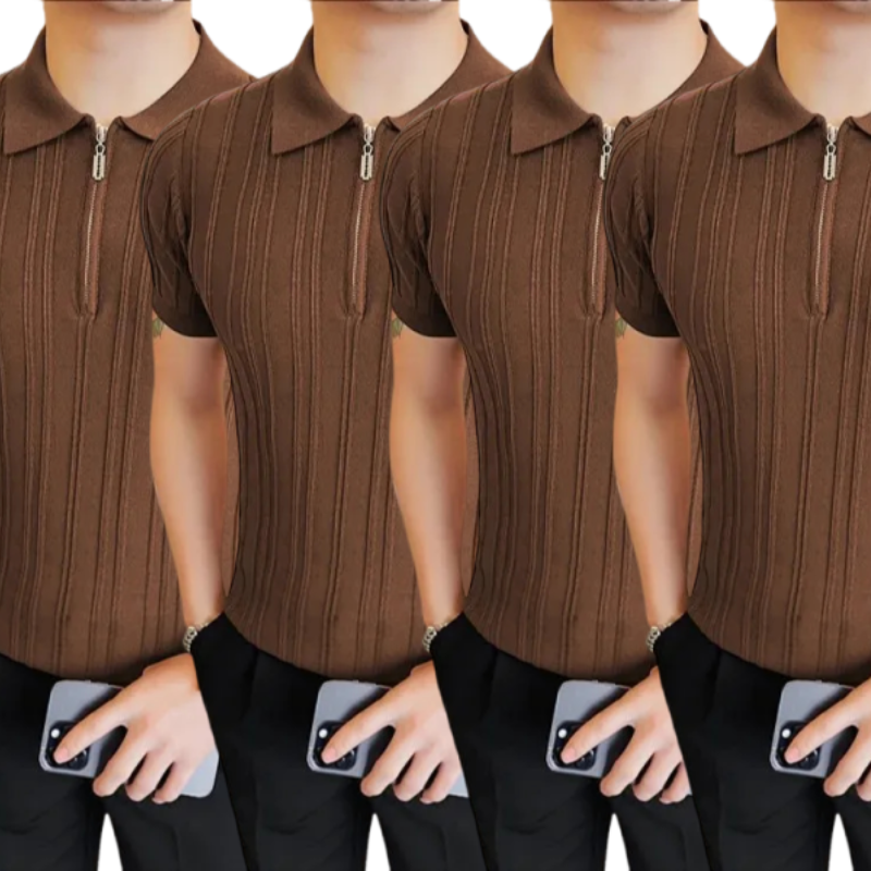 Pague 1 Leve 4 - Camisa Polo com Ziper Old Money