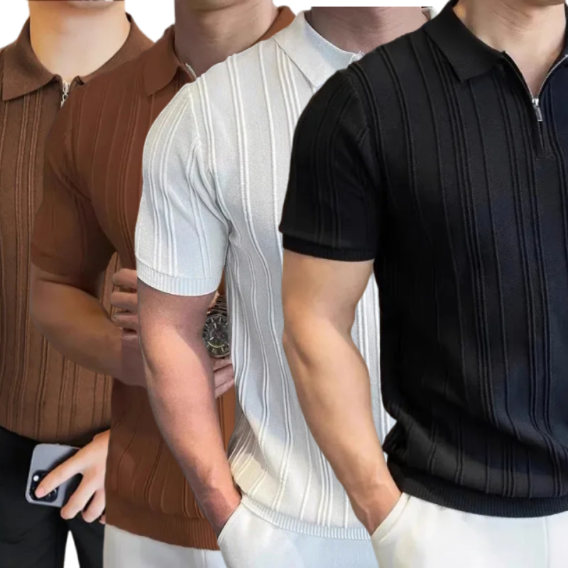 Pague 1 Leve 4 - Camisa Polo com Ziper Old Money