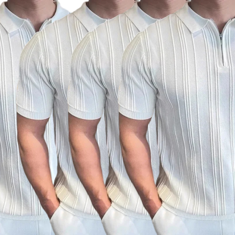 Pague 1 Leve 4 - Camisa Polo com Ziper Old Money